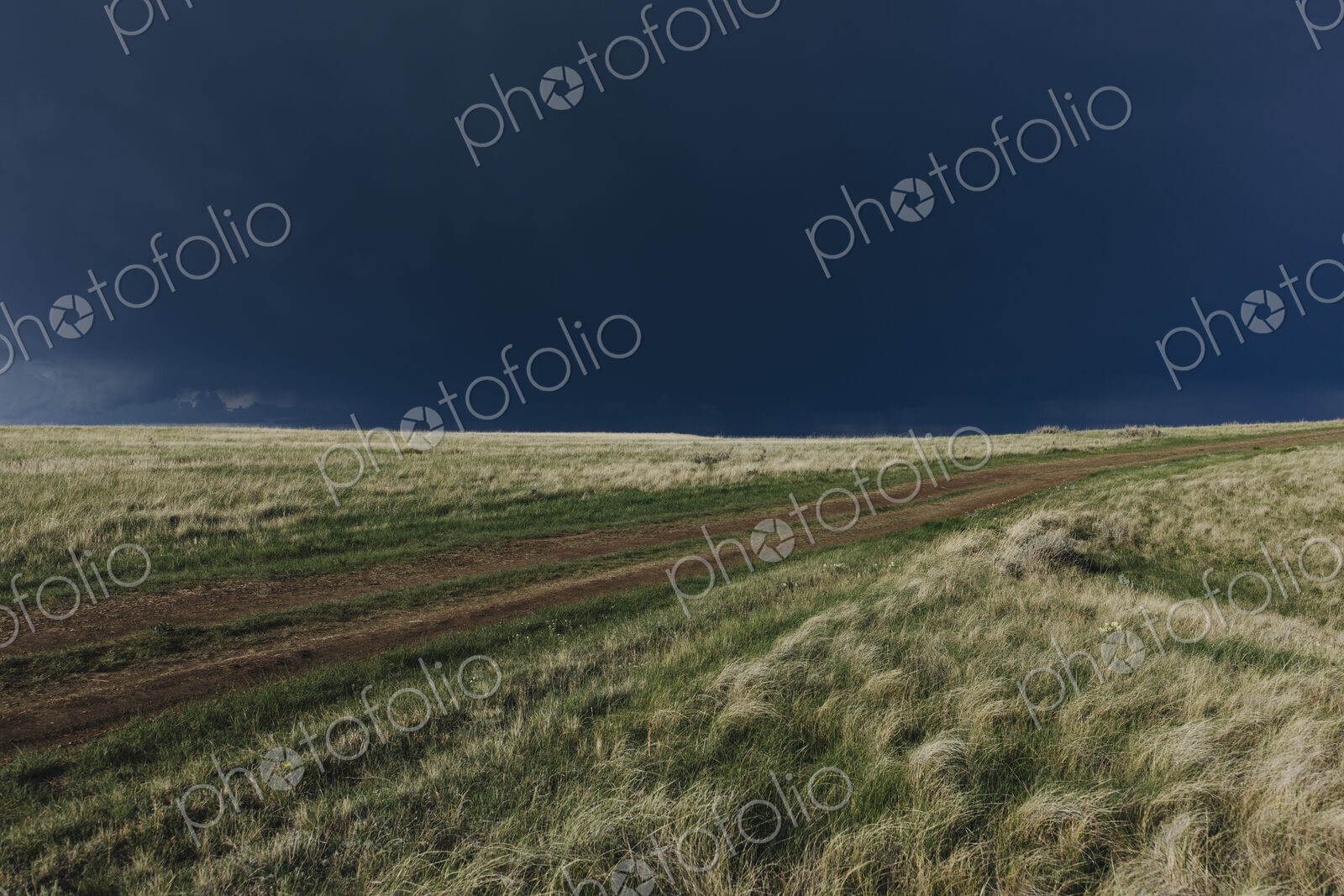 Dark storm clouds of over Grasslands National Park, Saskatchewan, Canada.
