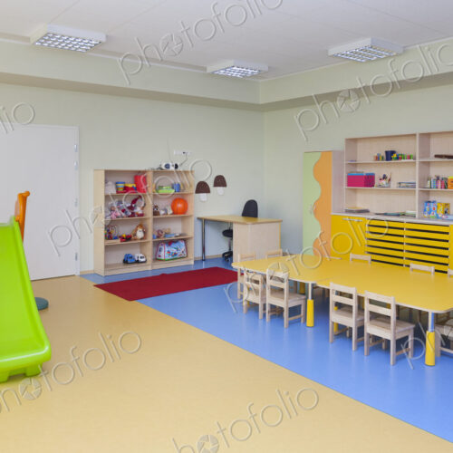 Day care nursery or pre-school kindergarten school, spacious interiors, classroom Day care nursery or pre-school kindergarten school, spacious interiors, classroom