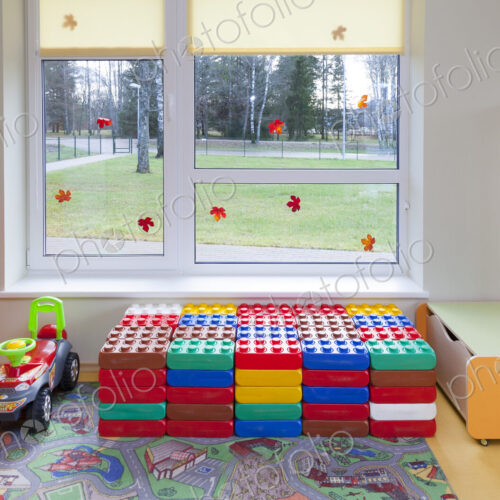 Day care nursery or pre-school kindergarten school, spacious interiors, play equipment Day care nursery or pre-school kindergarten school, spacious interiors, play equipment