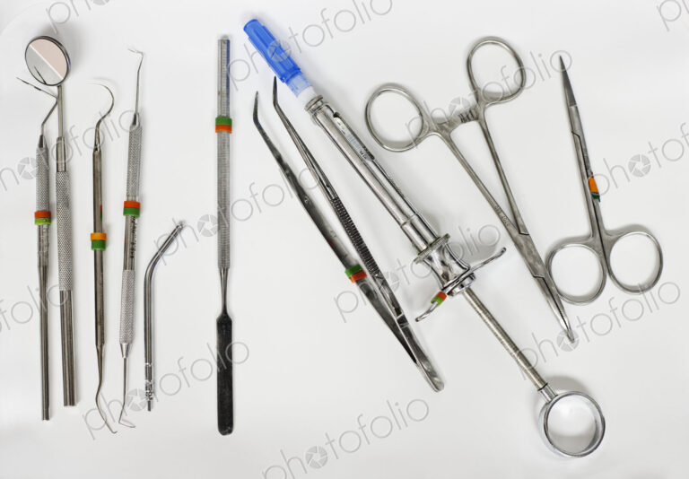 Dental Instruments on White Surface