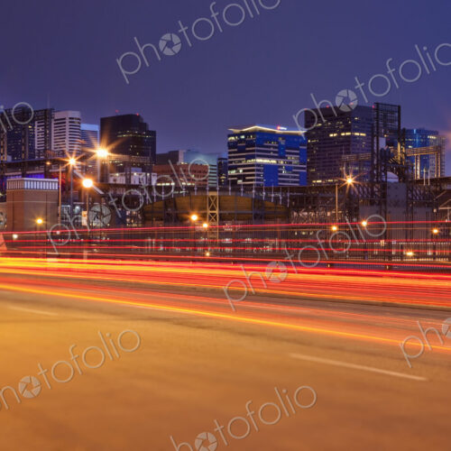 Denver Skyline and Traffic