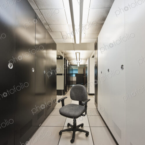Desk chair in server room