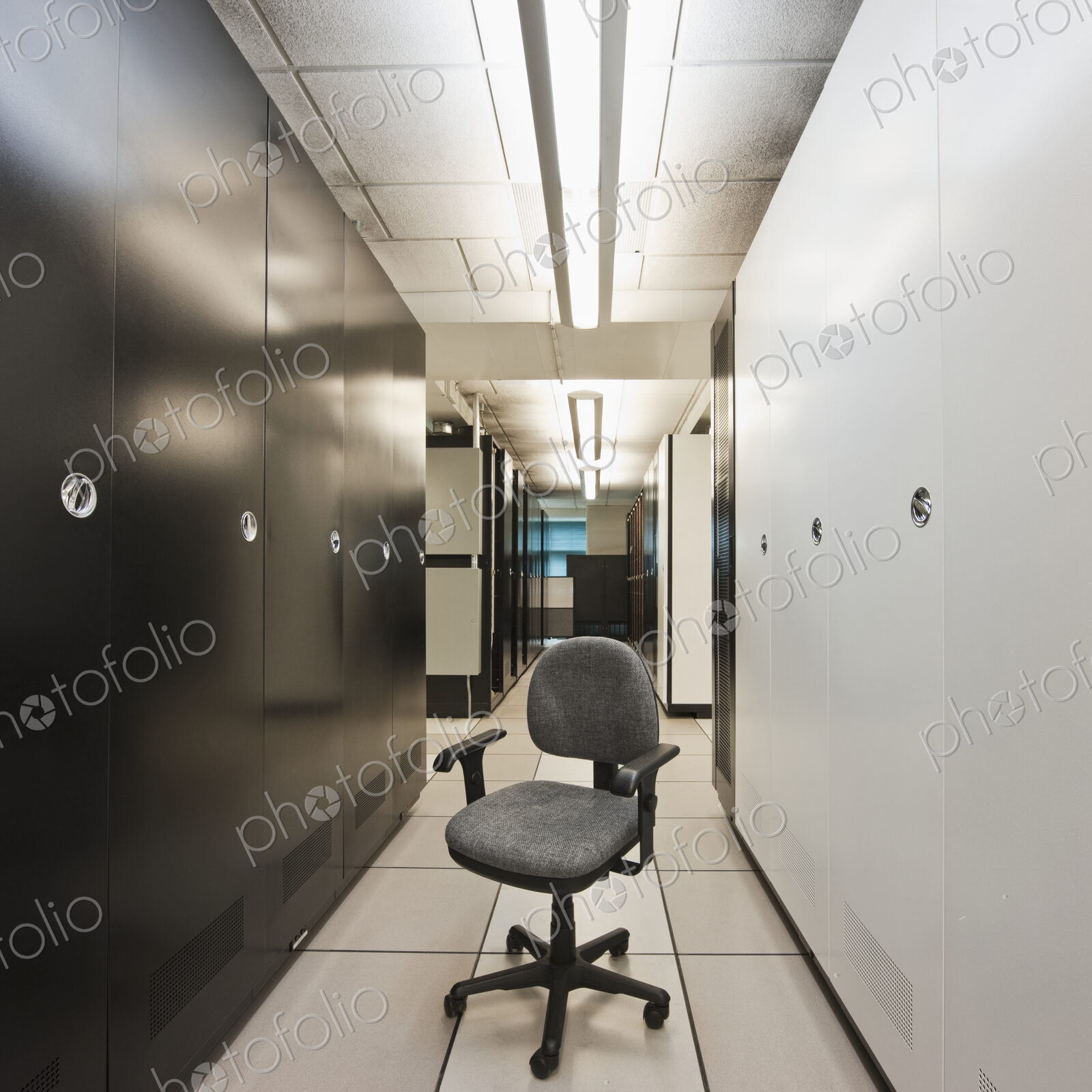 Desk chair in server room