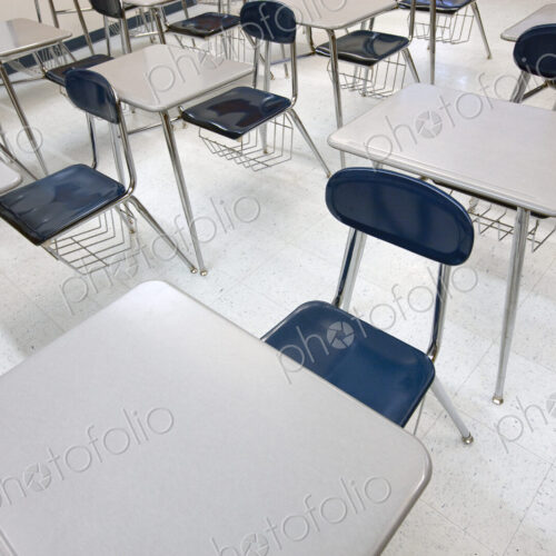 Desks in a Classroom