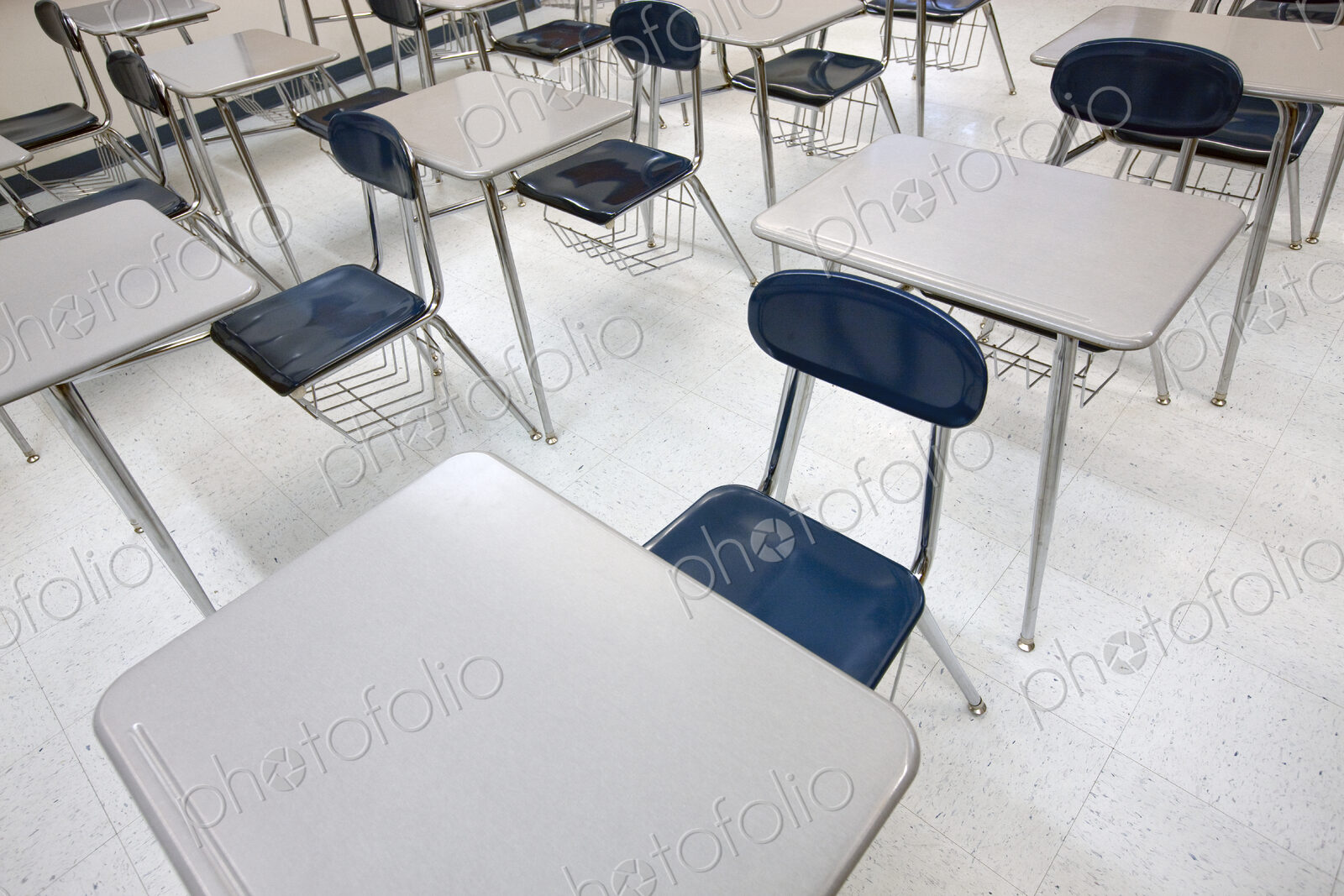 Desks in a Classroom