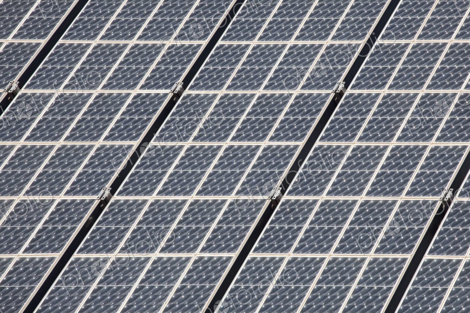 Detail of Large Solar Panels for energy capture and storage.