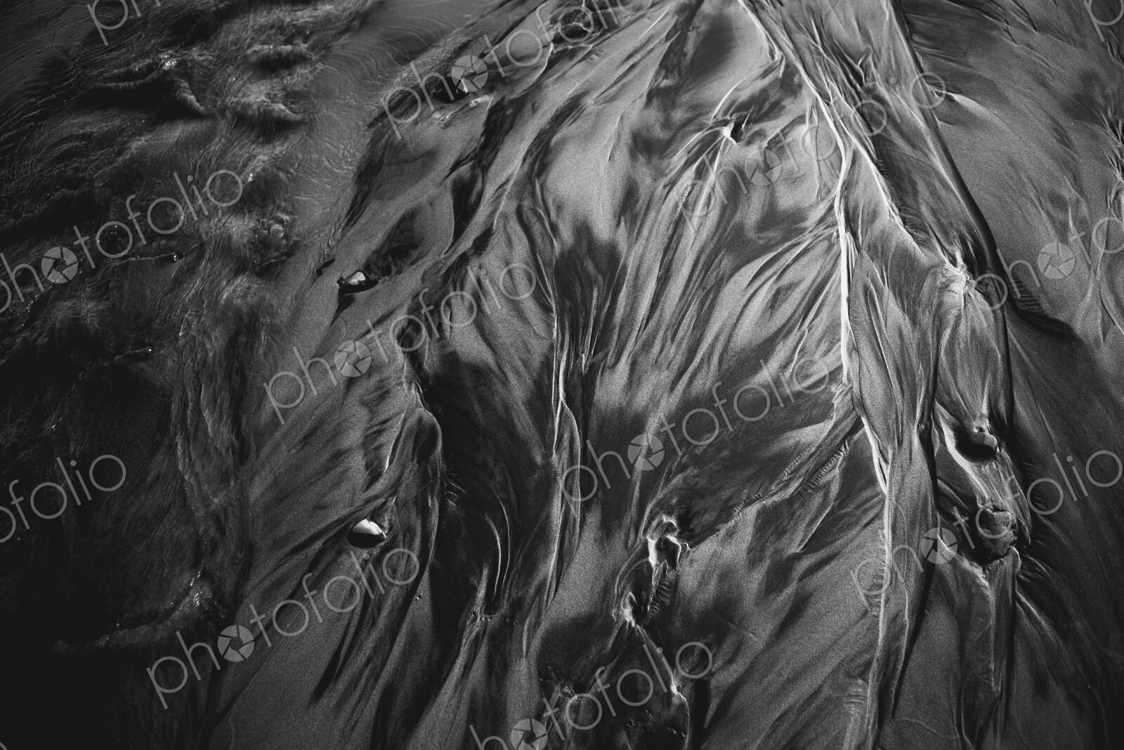Detail of beach sand and patterns at low tide, Arcadia Beach State Park, Oregon