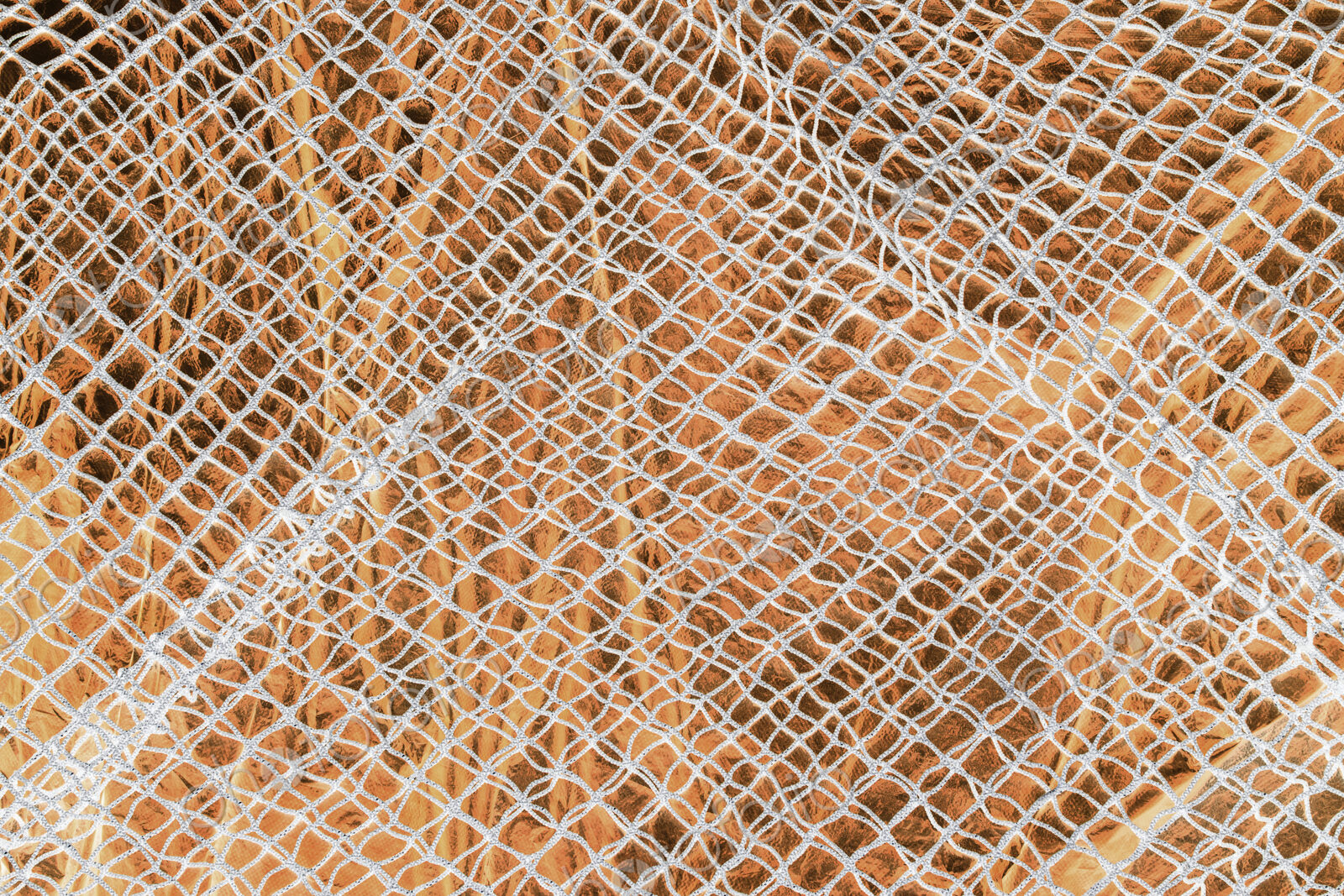 Detail of commercial fish net covering tarpaulin