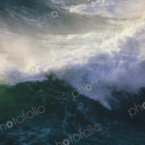 Detail of crashing waves, surf and crest, windblown mist curling from the white water,… Detail of crashing waves, surf and crest, windblown mist curling from the white water,…