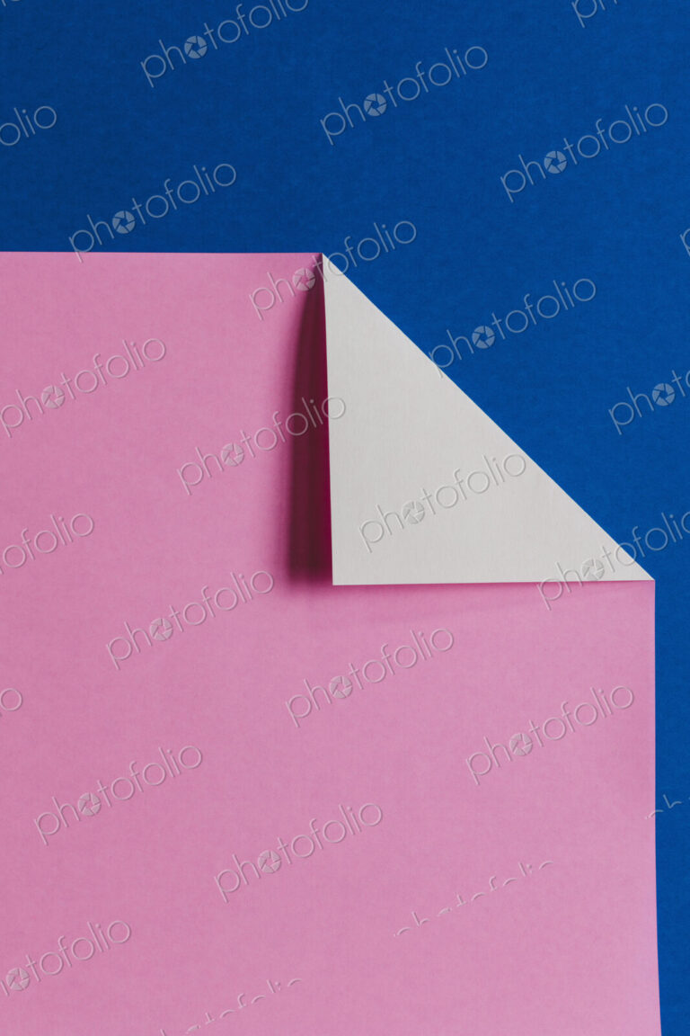 Detail of folded pink & blue origami paper