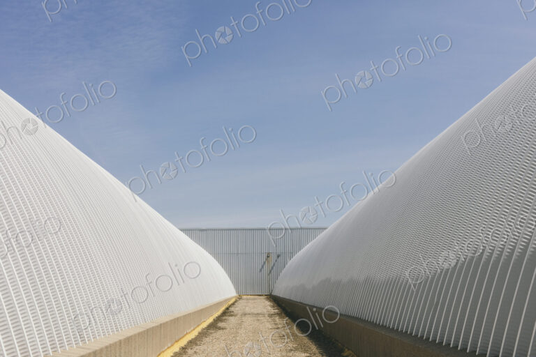 Detail of grain storage buildings,