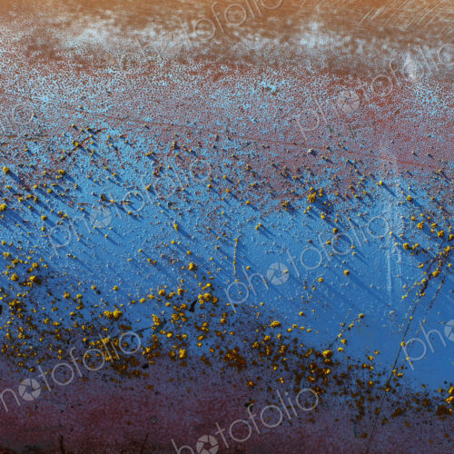 Detail of peeling blue paint and rust Detail of peeling blue paint and rust
