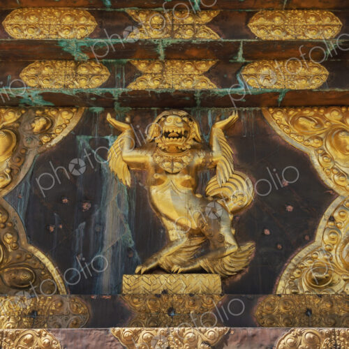 Detail on the Giant Buddha at Darchen Gar Monastery Baiyu, Sichuan Province, Kham Tibet,