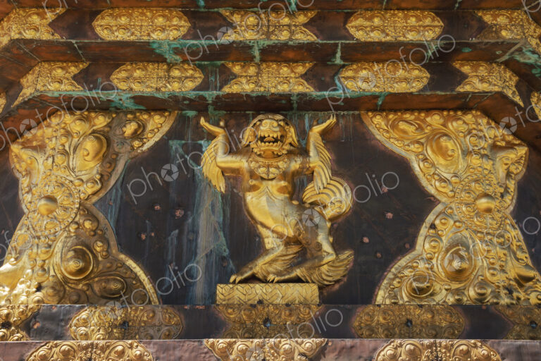 Detail on the Giant Buddha at Darchen Gar Monastery Baiyu, Sichuan Province, Kham Tibet,