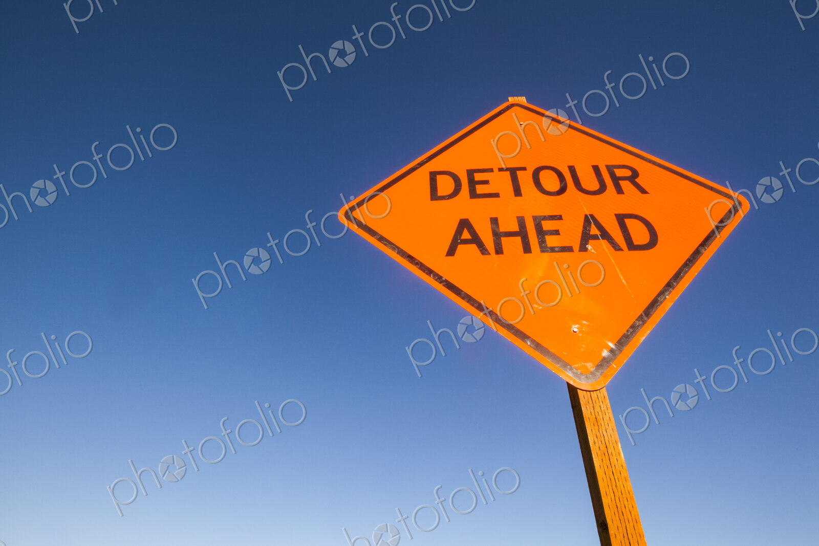 Detour Ahead road sign.
