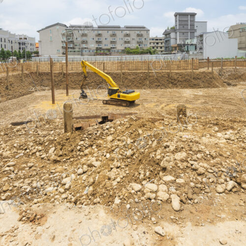 Digger working on construction site Digger working on construction site