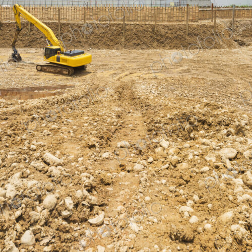 Digger working on construction site