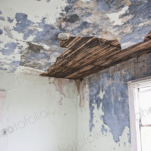 Dilapidated walls and ceilings
