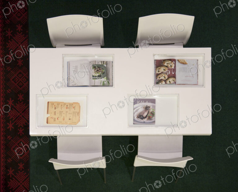Dining Table With Cookbooks