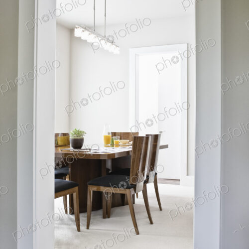 Dining room table in a new home. Dining room table in a new home.