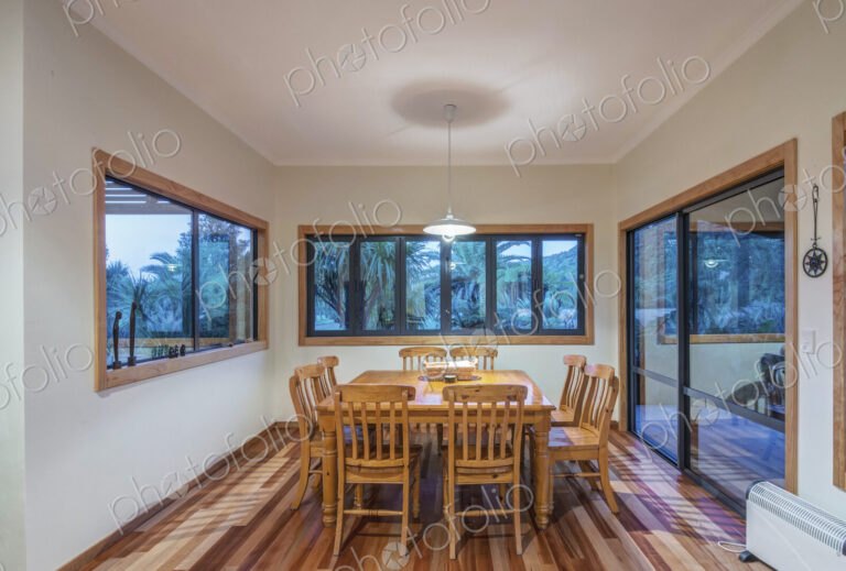 Dining table and chairs in dining room