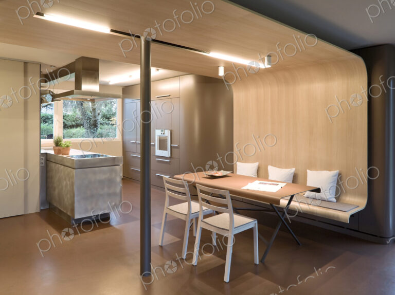 Dining table and chairs in modern home