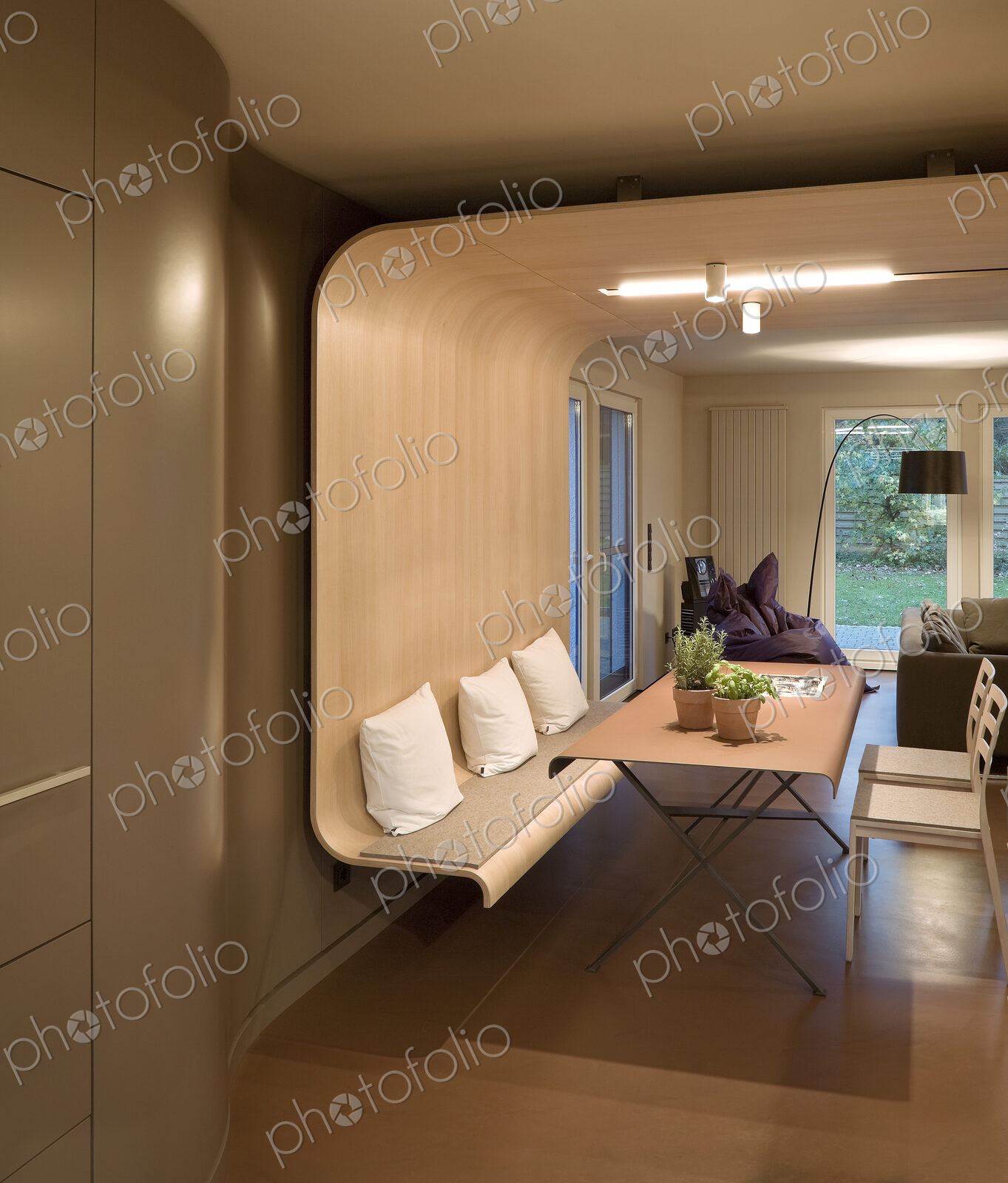 Dining table and chairs in modern home