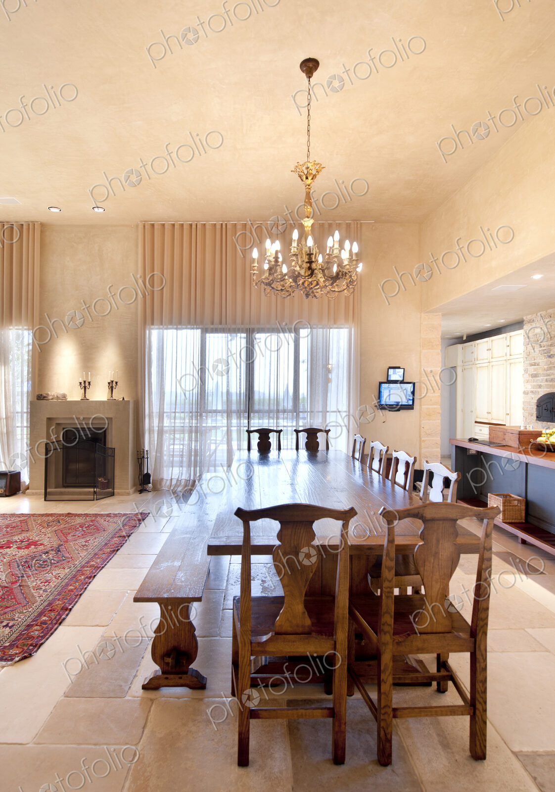 Dinning Table in a Spacious Room