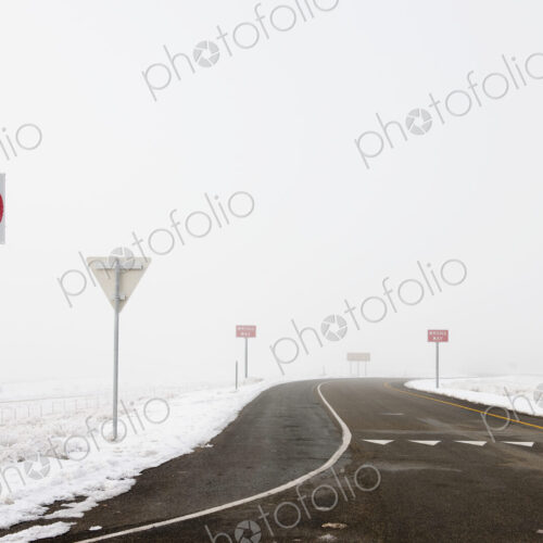 'Do Not Enter' Signs by Snowy Road 'Do Not Enter' Signs by Snowy Road