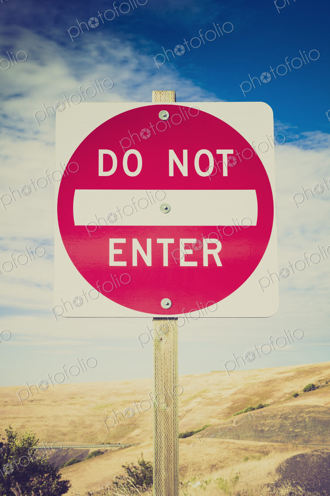 Do not enter sign in rural landscape