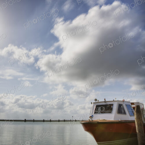 Docked Boat and Sky