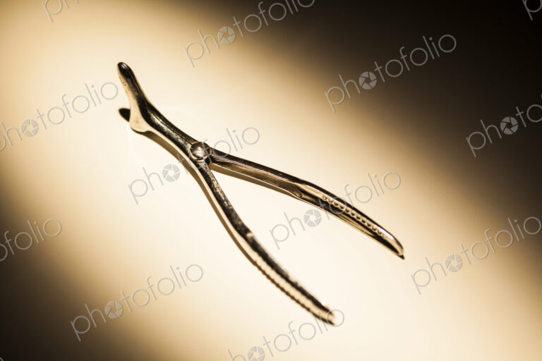 Doctor's instruments, a nasal speculum, studio shot, close up.