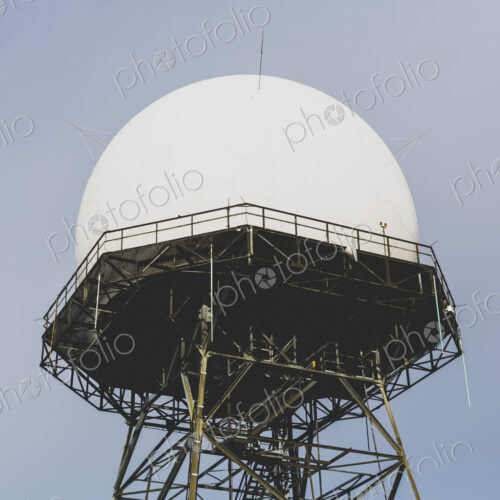 Domed radar antenna and tower Domed radar antenna and tower