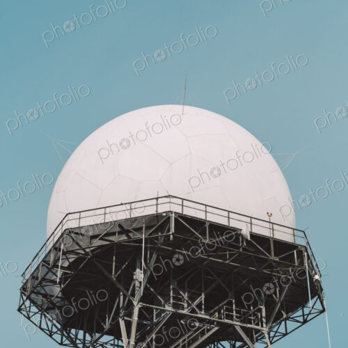 Domed radar antenna and tower Domed radar antenna and tower