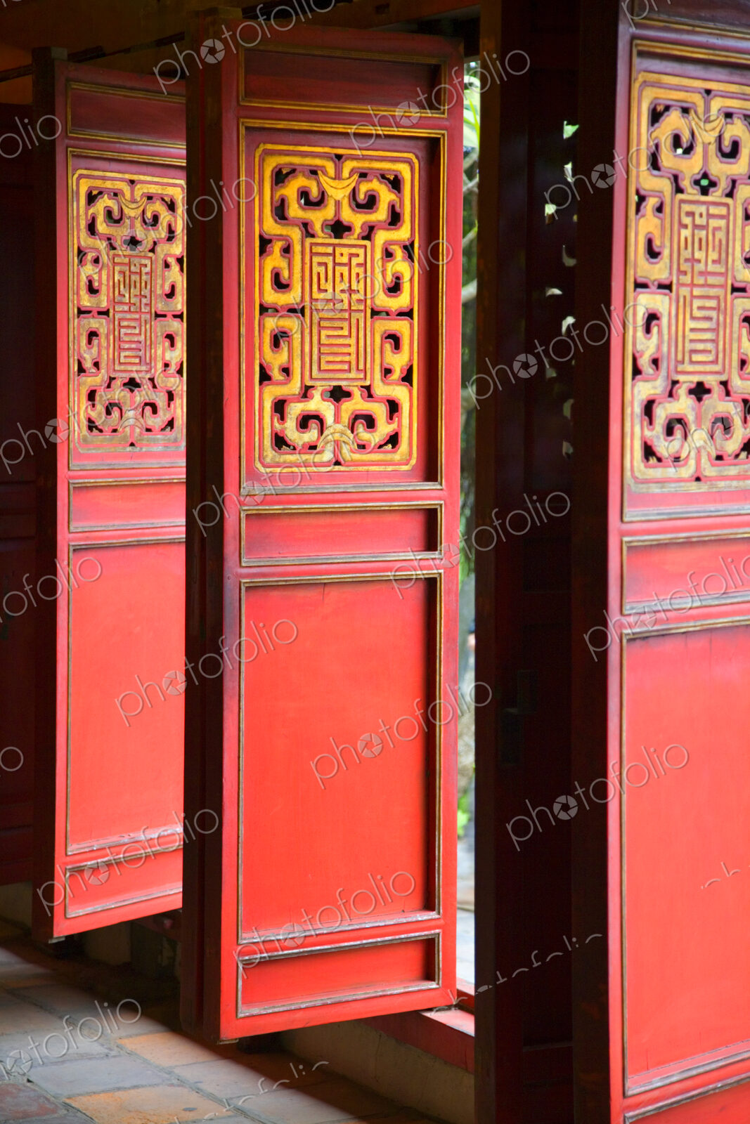 Doors at Ngoc Son Temple, Hanoi, Vietnam