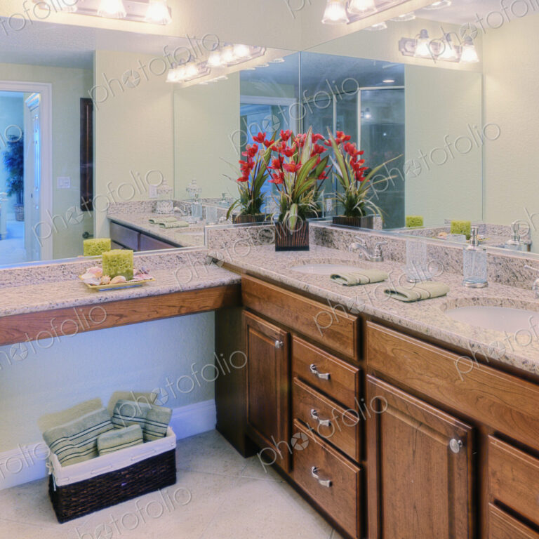 Double sinks in master bathroom