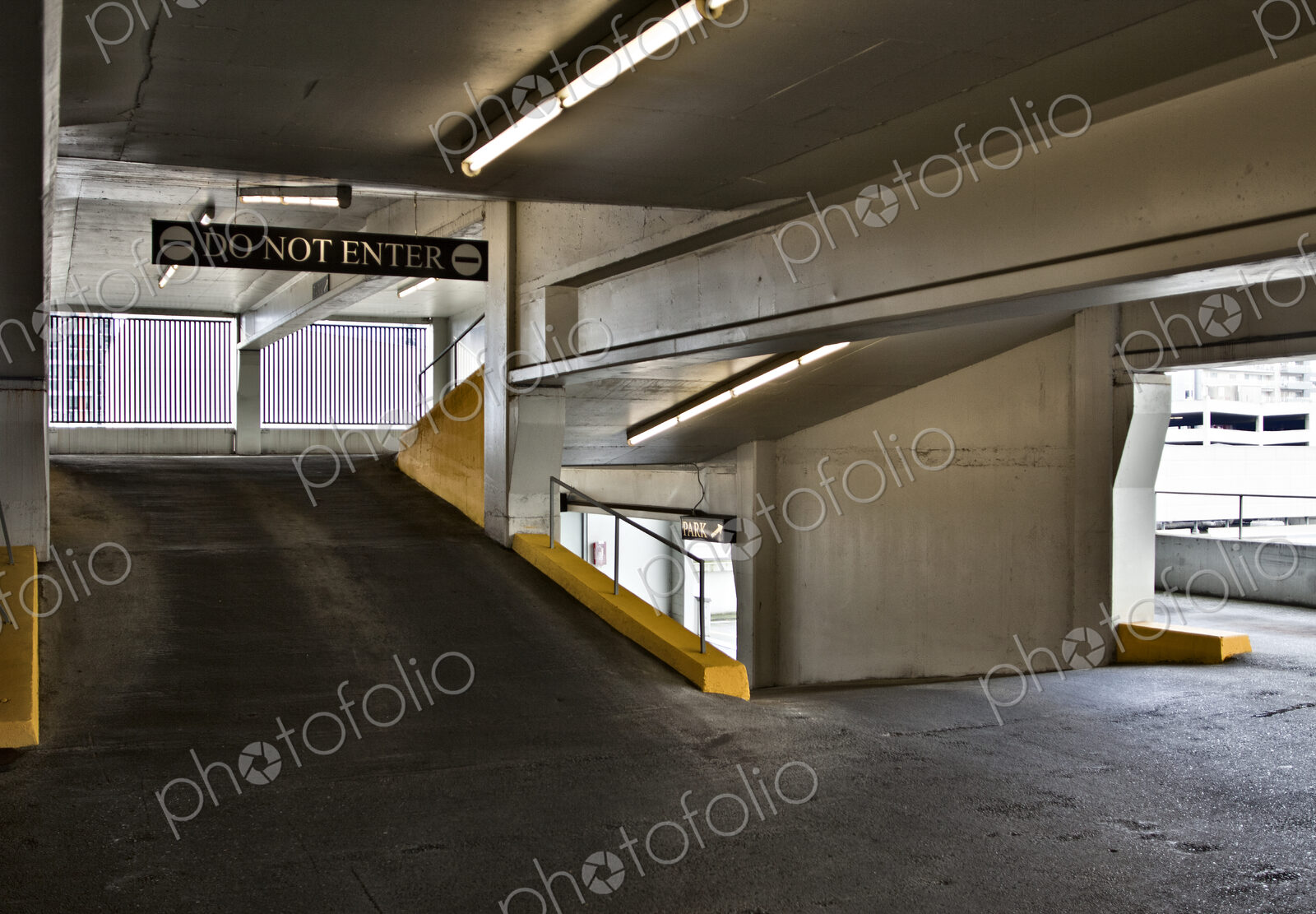 Down Ramp In Parking Garage