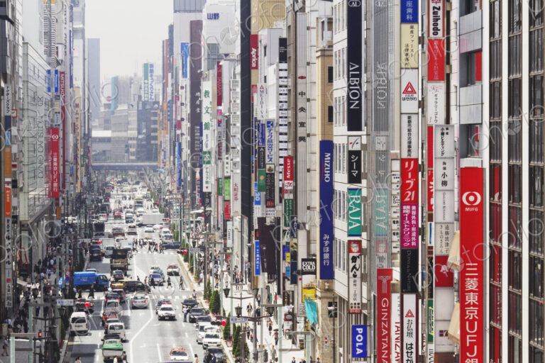 Downtown Business District in Japan