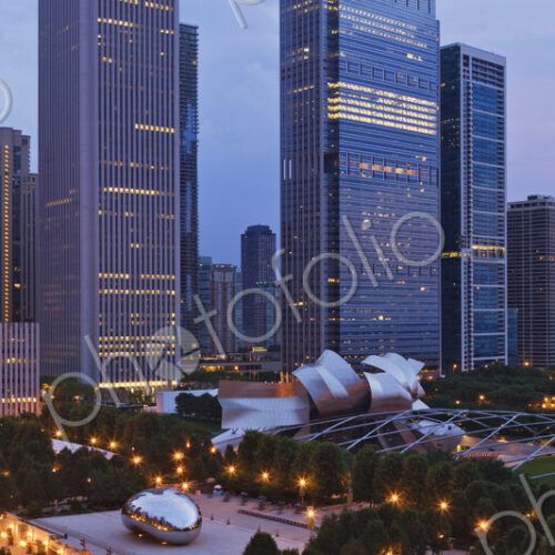 Downtown Chicago Overlooking Millennium Park at Dawn Downtown Chicago Overlooking Millennium Park at Dawn