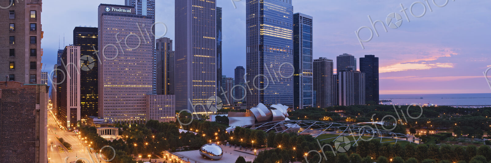 Downtown Chicago Overlooking Millennium Park at Dawn