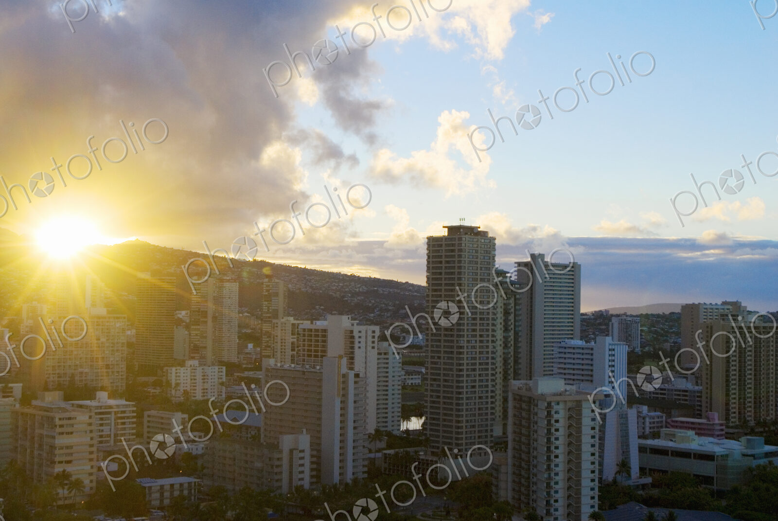 Downtown Cityscape at Sunrise