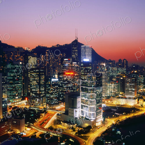 Downtown Hong Kong at Dusk