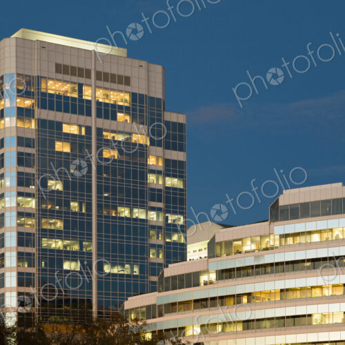 Downtown Office Buildings At Night Downtown Office Buildings At Night