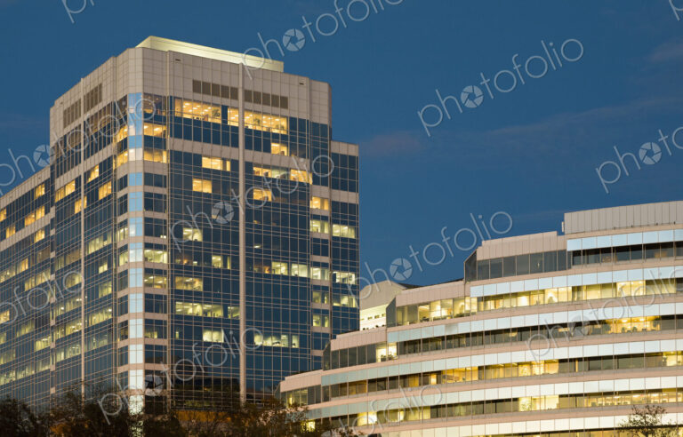 Downtown Office Buildings At Night