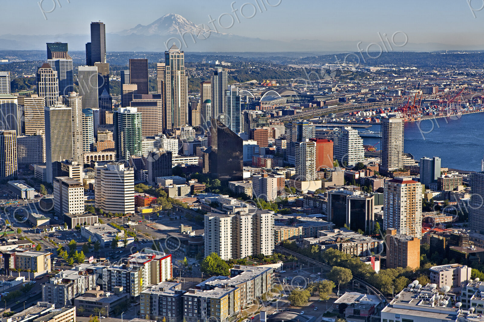 Downtown Seattle And Mt. Rainier