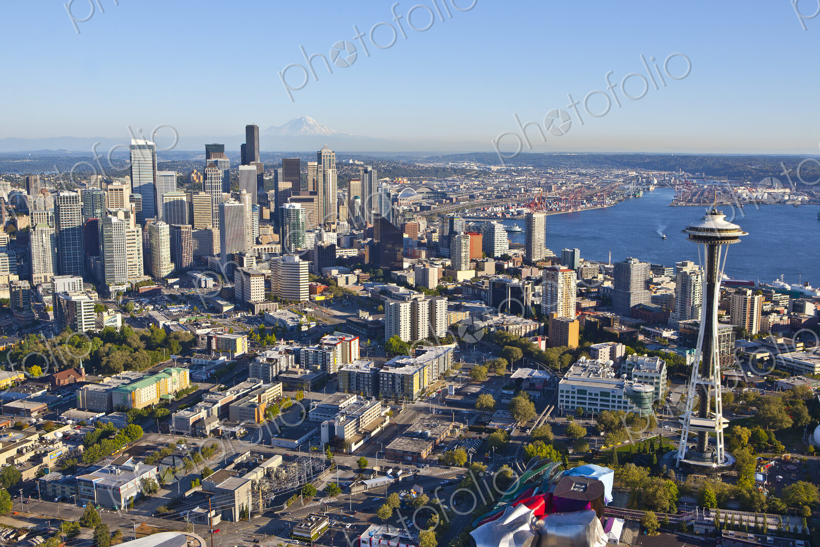 Downtown Seattle And Mt. Rainier