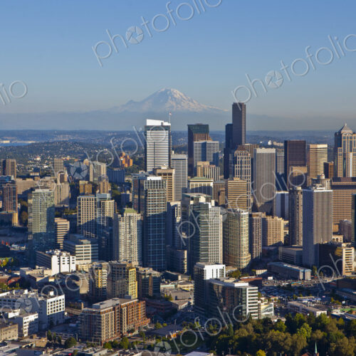Downtown Seattle And Mt. Rainier Downtown Seattle And Mt. Rainier