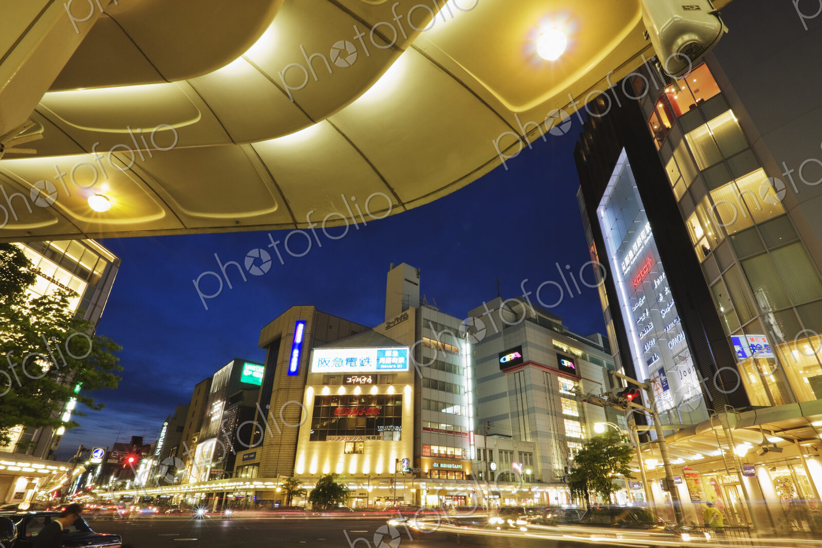 Downtown Street View at Dusk