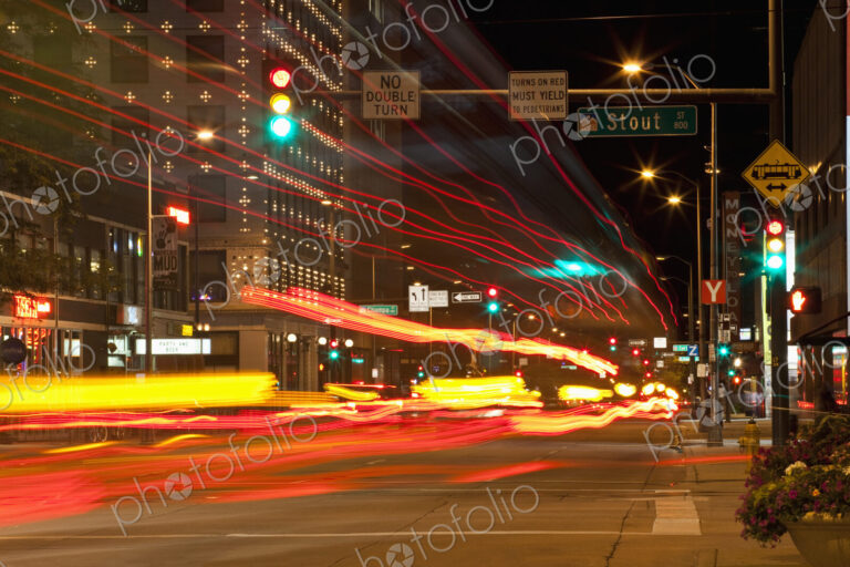 Downtown Street at Night
