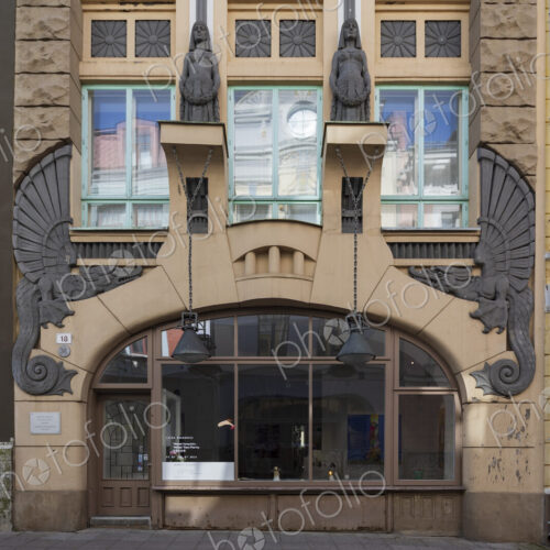 Draakoni Gallery (Dragon Gallery) located at Pikk 18, Art Nouveau architecture from… Draakoni Gallery (Dragon Gallery) located at Pikk 18, Art Nouveau architecture from…